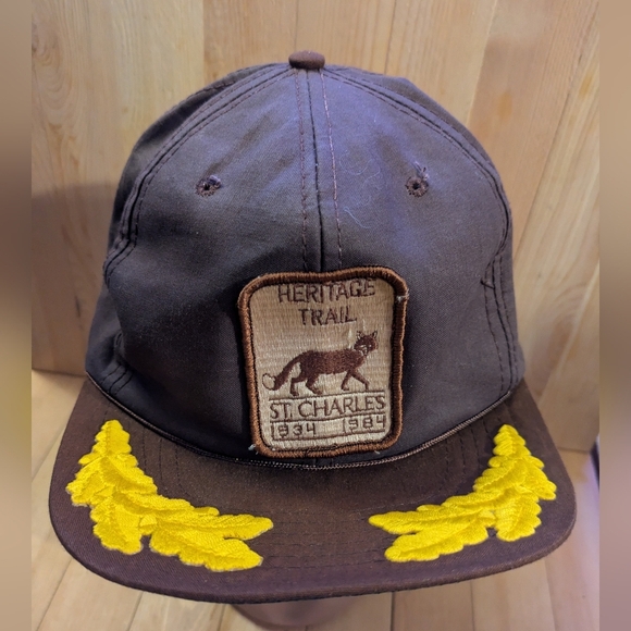 Heritage Brown and Yellow Hat with Vintage Patch - Picture 1 of 6